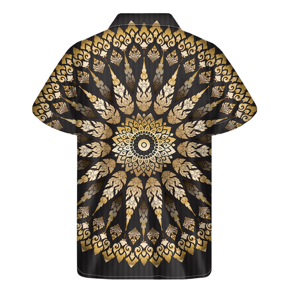 Thai Mandala Print Men's Short Sleeve Shirt