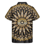 Thai Mandala Print Men's Short Sleeve Shirt