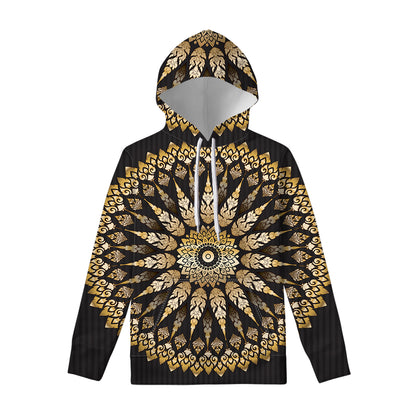 Thai Mandala Print Pullover Hoodie