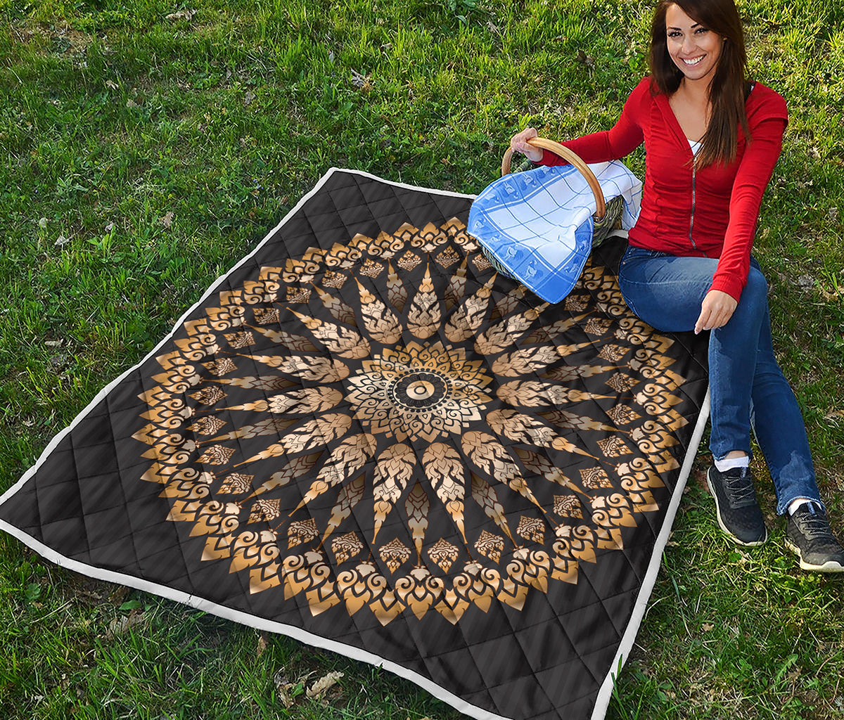 Thai Mandala Print Quilt