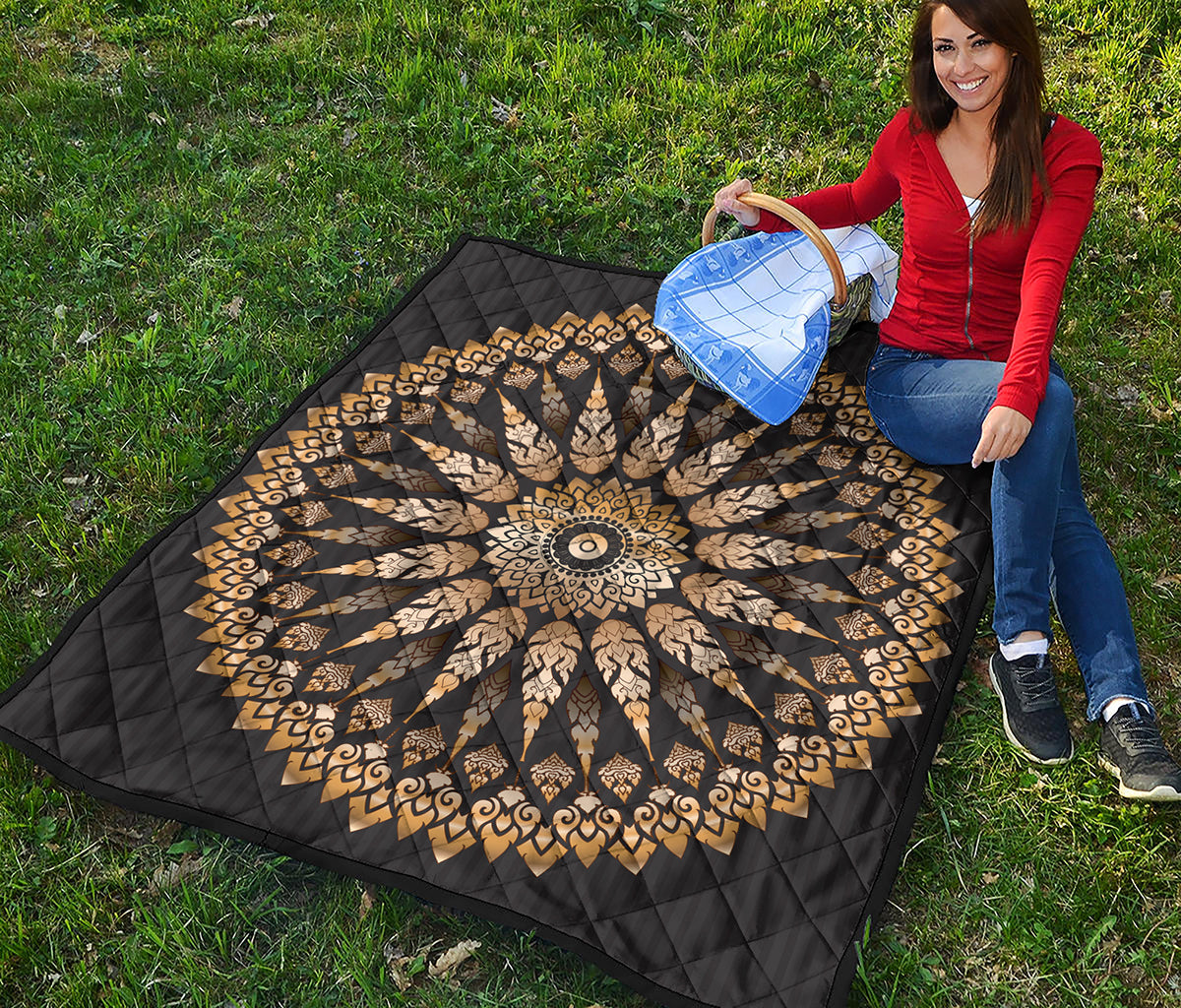 Thai Mandala Print Quilt