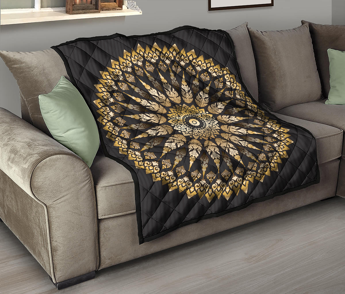 Thai Mandala Print Quilt