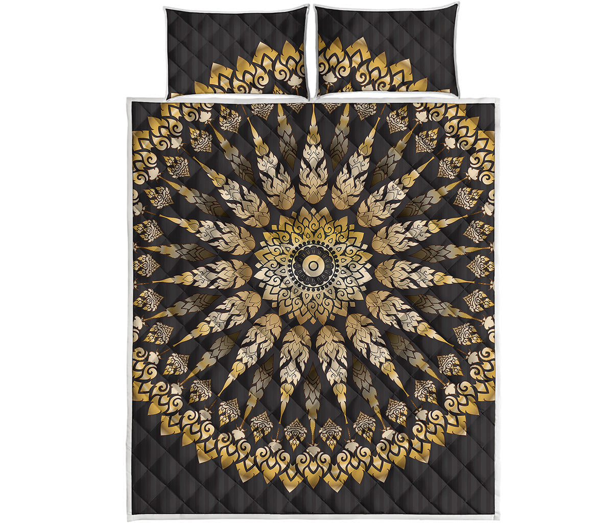 Thai Mandala Print Quilt Bed Set