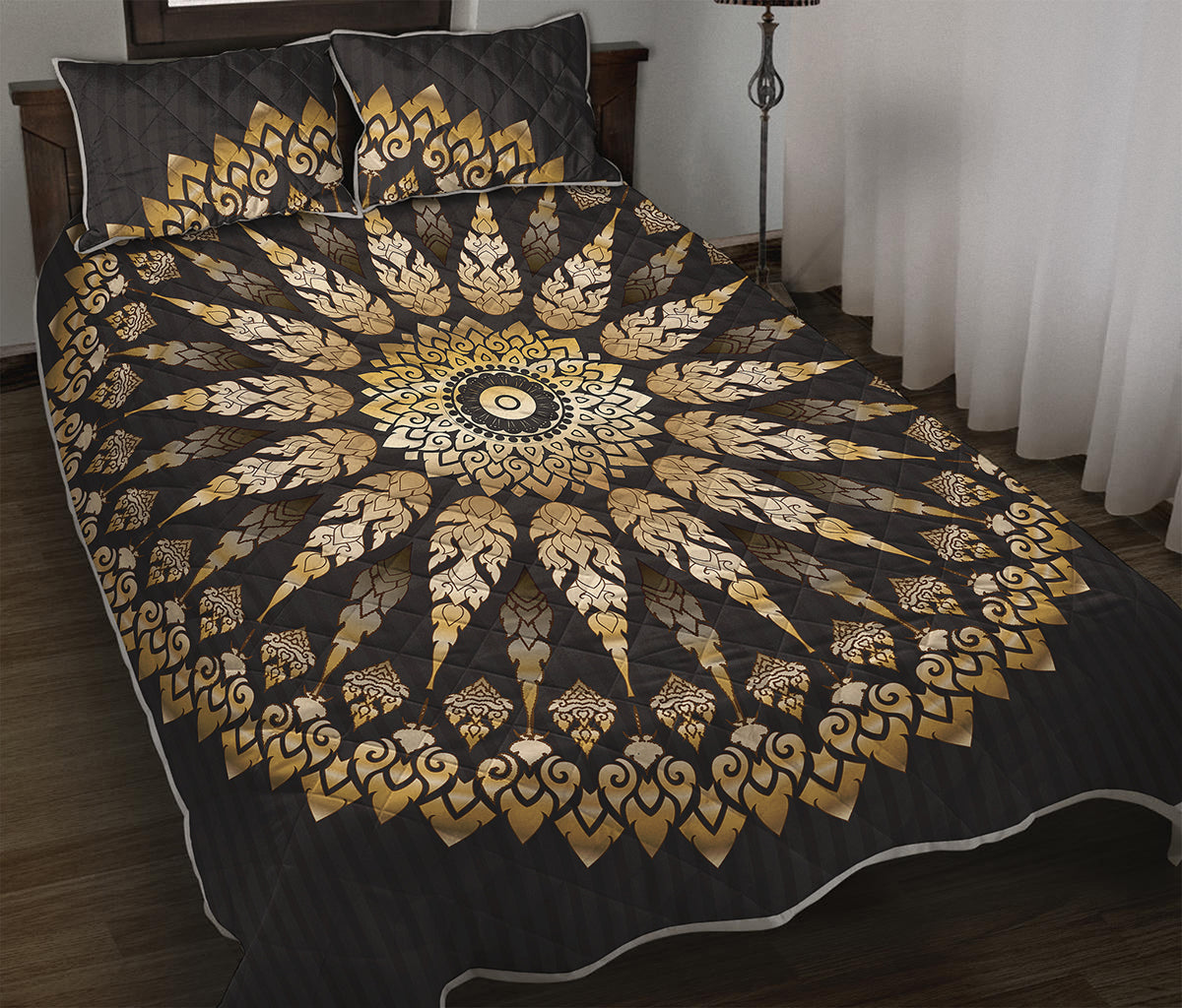 Thai Mandala Print Quilt Bed Set