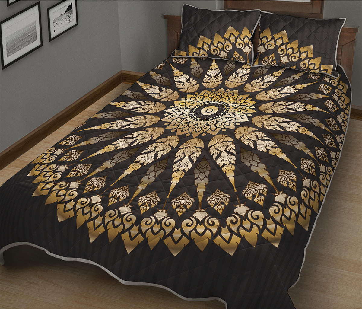 Thai Mandala Print Quilt Bed Set