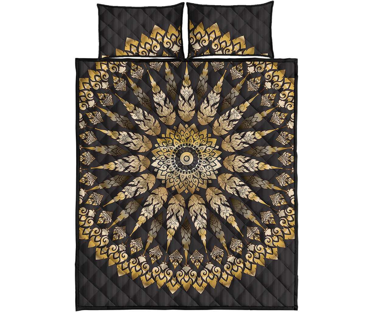 Thai Mandala Print Quilt Bed Set
