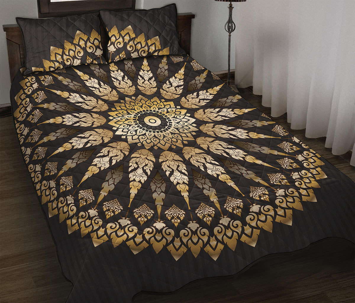 Thai Mandala Print Quilt Bed Set