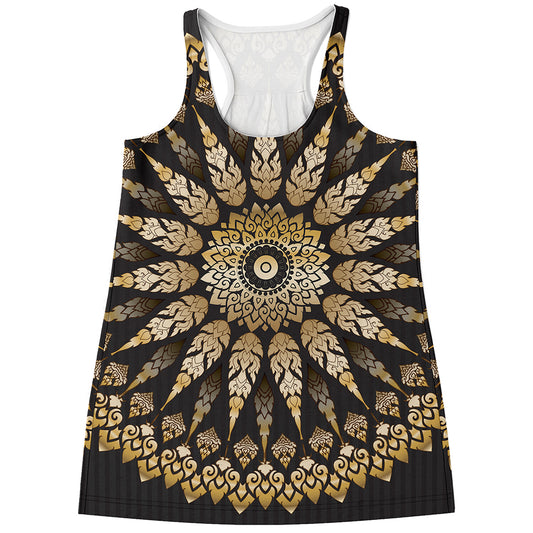 Thai Mandala Print Women's Racerback Tank Top