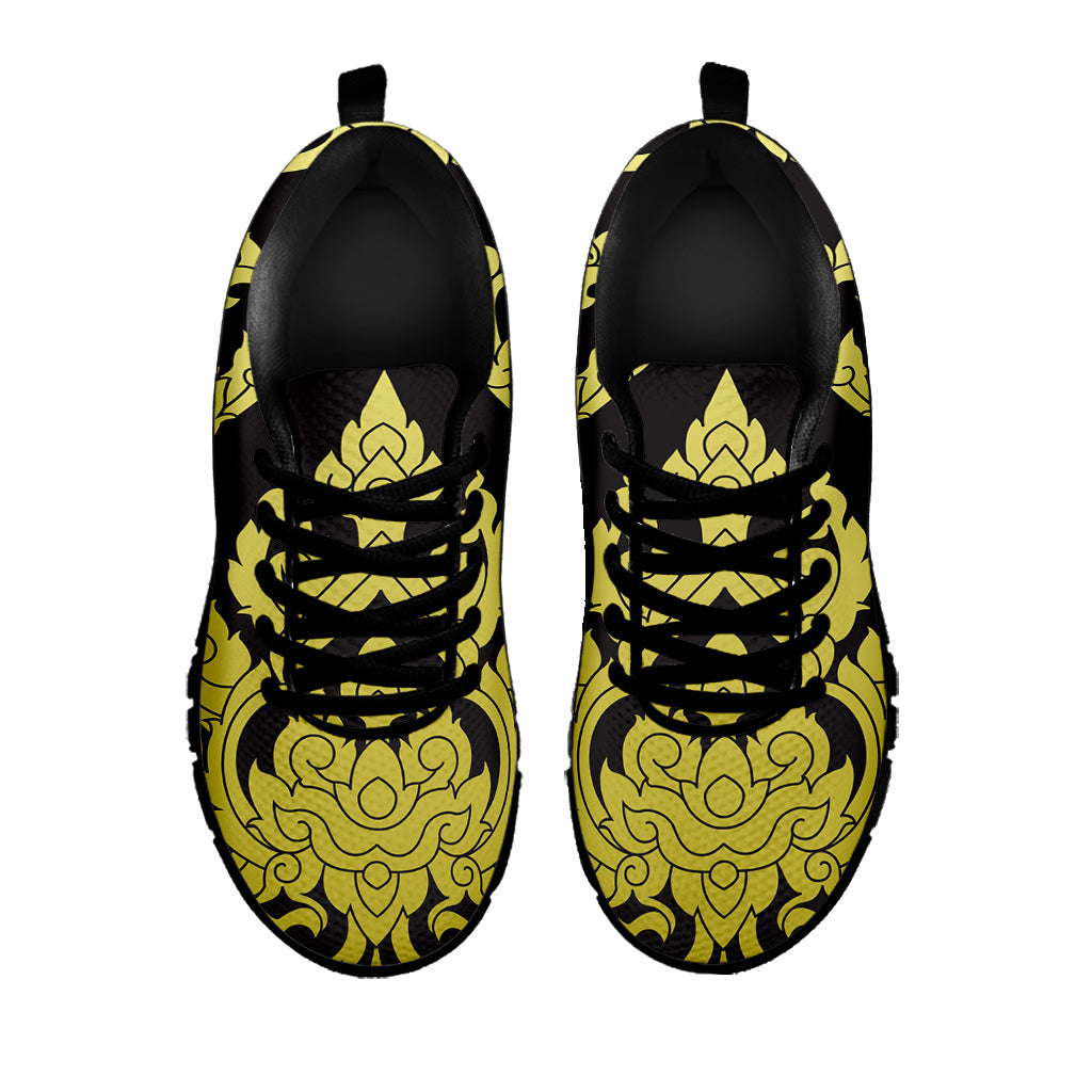 Thai Ornament Pattern Print Black Sneakers