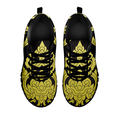 Thai Ornament Pattern Print Black Sneakers