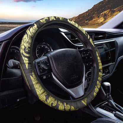 Thai Ornament Pattern Print Car Steering Wheel Cover