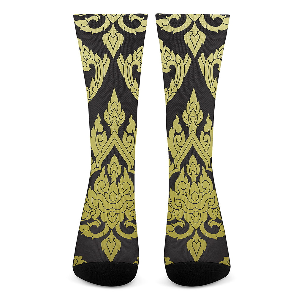 Thai Ornament Pattern Print Crew Socks