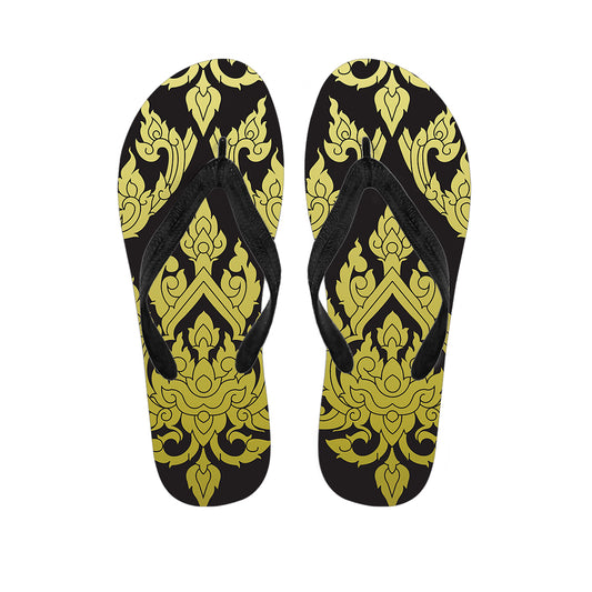 Thai Ornament Pattern Print Flip Flops