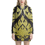Thai Ornament Pattern Print Hoodie Dress