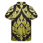 Thai Ornament Pattern Print Men's Short Sleeve Shirt