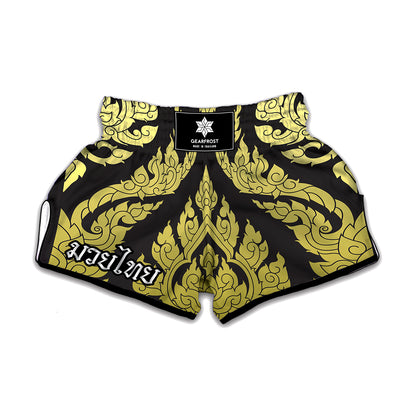 Thai Ornament Pattern Print Muay Thai Boxing Shorts