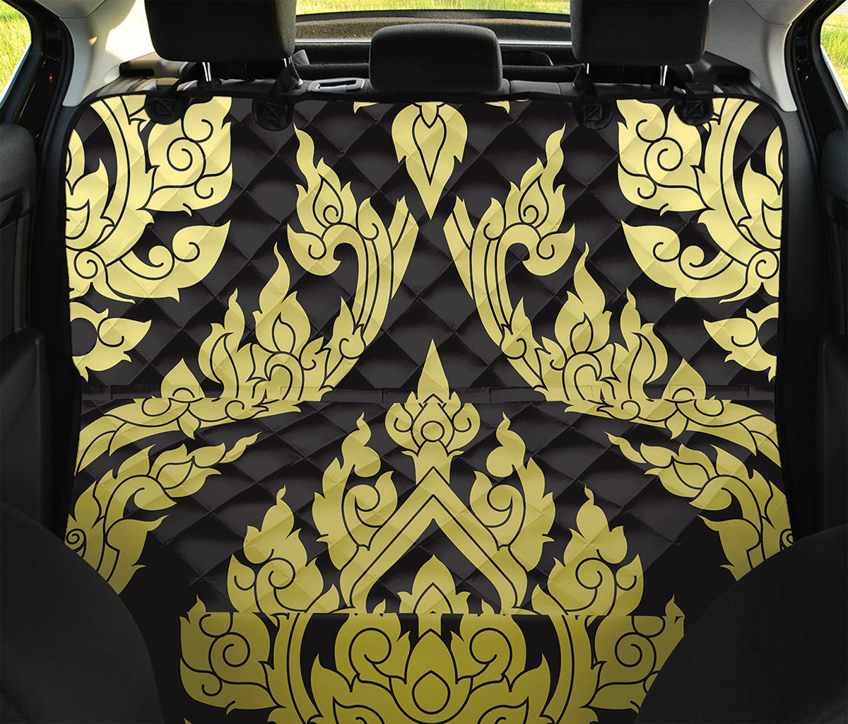 Thai Ornament Pattern Print Pet Car Back Seat Cover