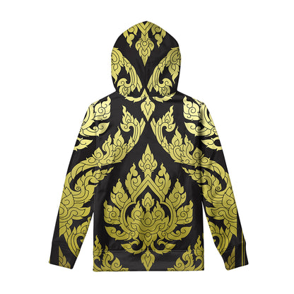 Thai Ornament Pattern Print Pullover Hoodie