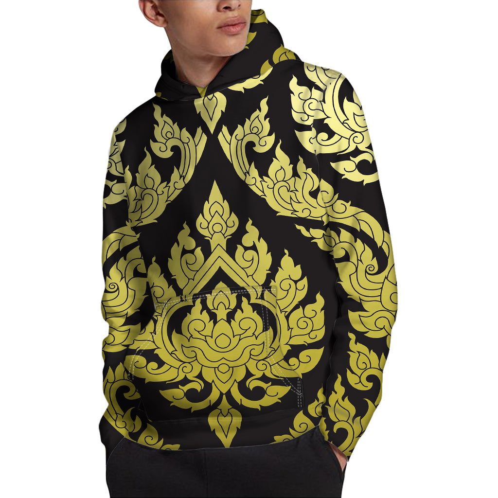 Thai Ornament Pattern Print Pullover Hoodie