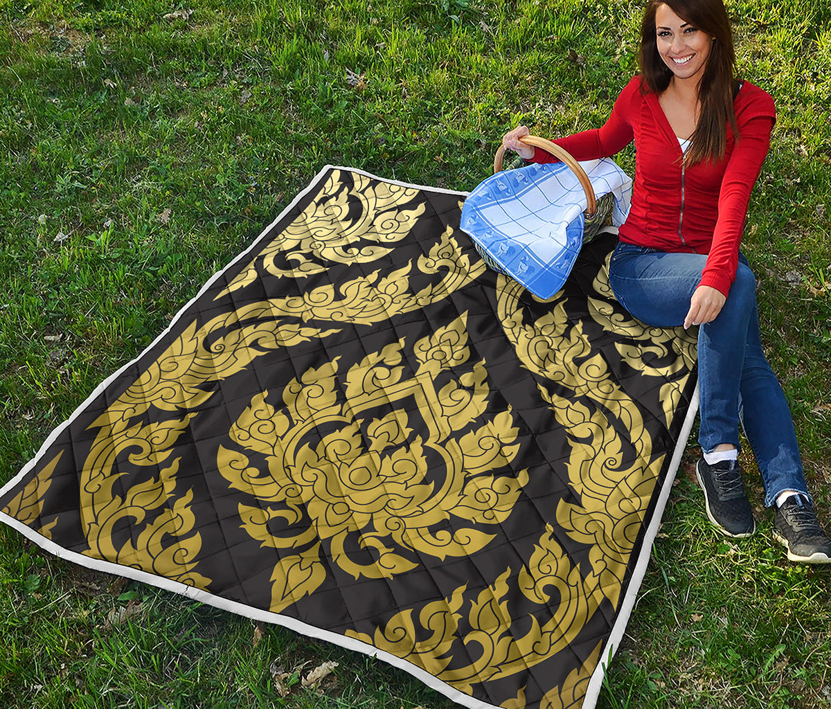 Thai Ornament Pattern Print Quilt