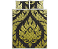 Thai Ornament Pattern Print Quilt Bed Set