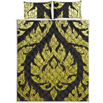 Thai Ornament Pattern Print Quilt Bed Set