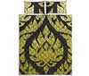 Thai Ornament Pattern Print Quilt Bed Set