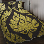 Thai Ornament Pattern Print Quilt Bed Set
