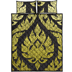 Thai Ornament Pattern Print Quilt Bed Set