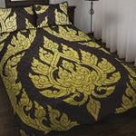 Thai Ornament Pattern Print Quilt Bed Set