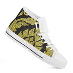 Thai Ornament Pattern Print White High Top Shoes