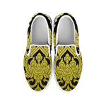 Thai Ornament Pattern Print White Slip On Shoes
