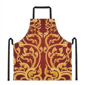 Thai Winding Vines Pattern Print Apron