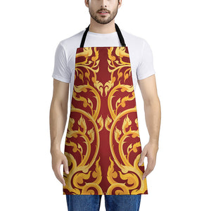 Thai Winding Vines Pattern Print Apron