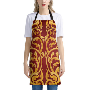 Thai Winding Vines Pattern Print Apron