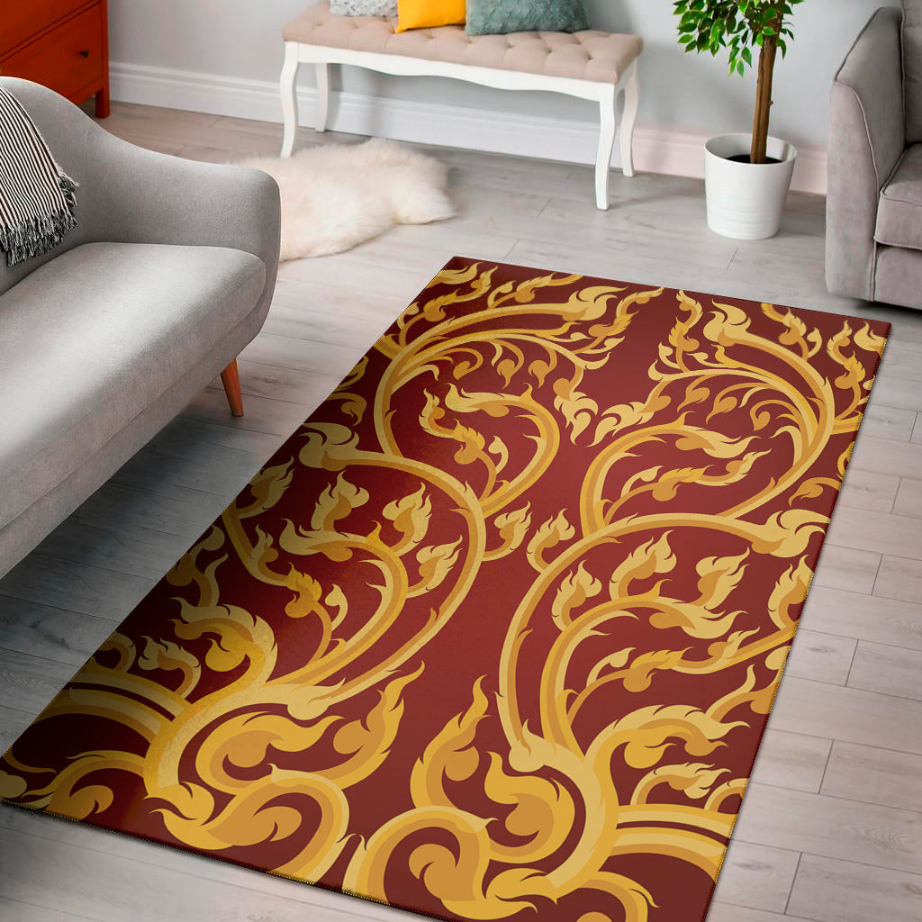 Thai Winding Vines Pattern Print Area Rug