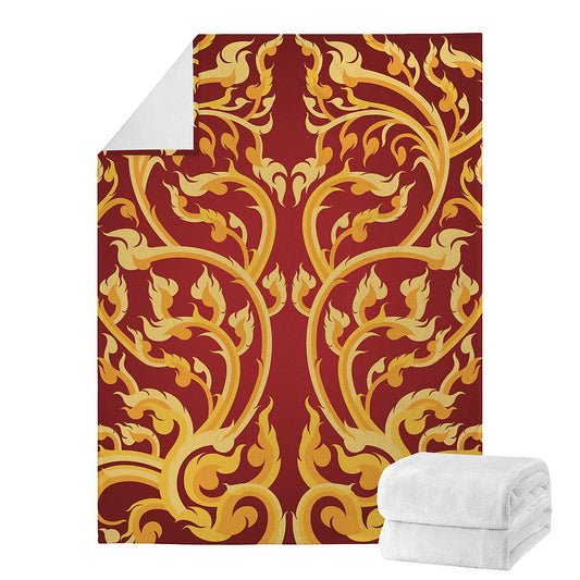 Thai Winding Vines Pattern Print Blanket