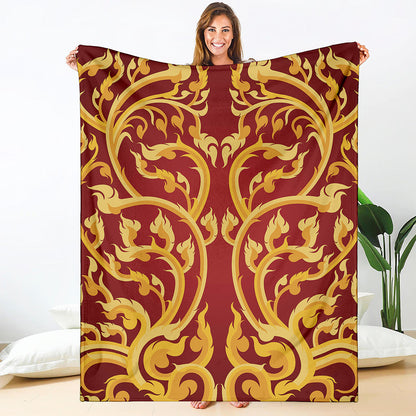 Thai Winding Vines Pattern Print Blanket
