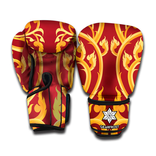 Thai Winding Vines Pattern Print Boxing Gloves