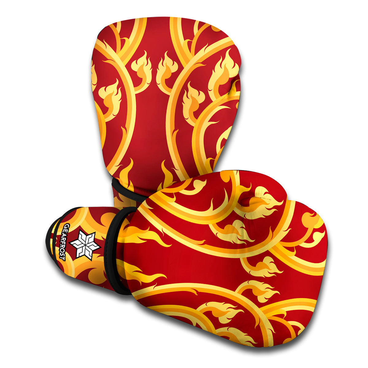 Thai Winding Vines Pattern Print Boxing Gloves