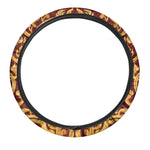 Thai Winding Vines Pattern Print Car Steering Wheel Cover