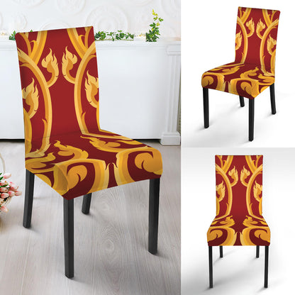 Thai Winding Vines Pattern Print Dining Chair Slipcover