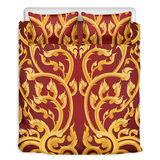 Thai Winding Vines Pattern Print Duvet Cover Bedding Set