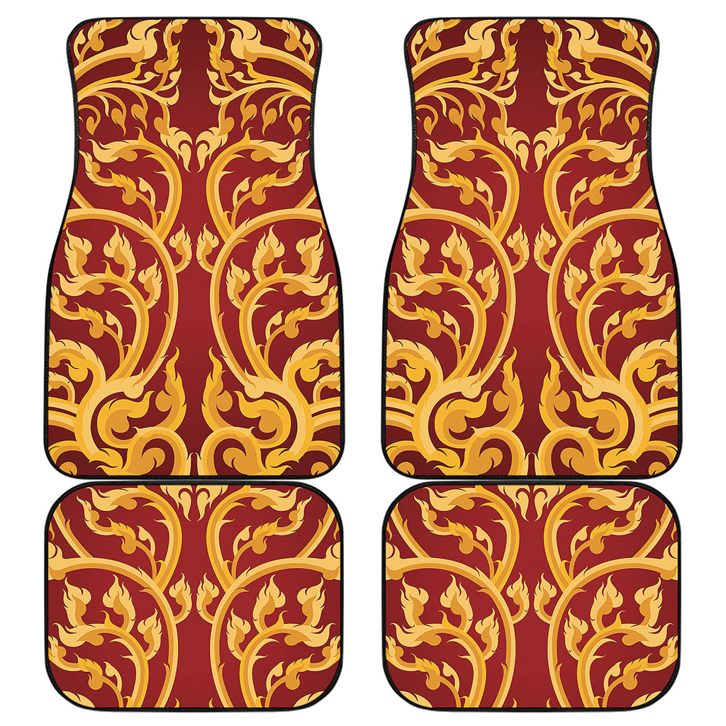 Thai Winding Vines Pattern Print Front and Back Car Floor Mats