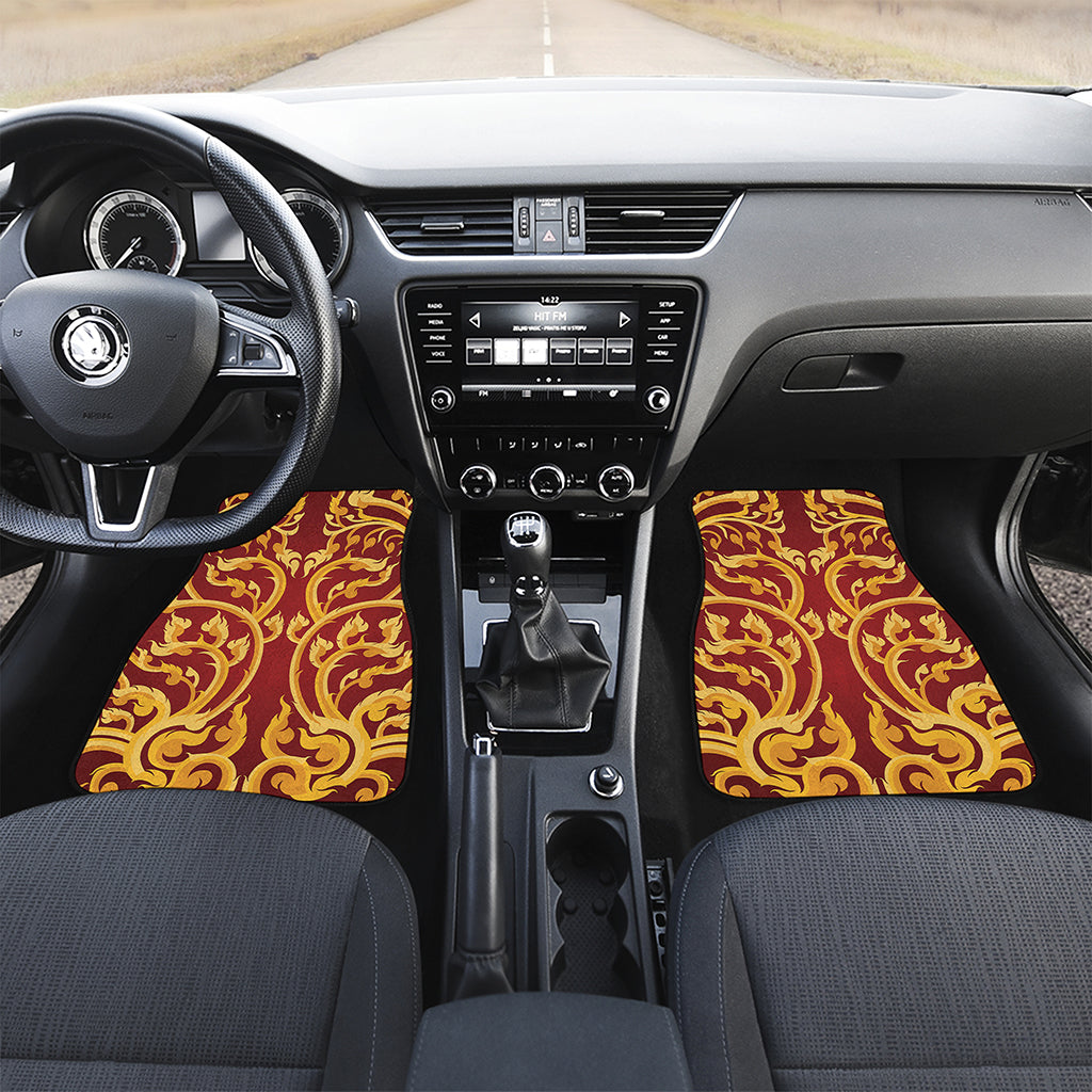 Thai Winding Vines Pattern Print Front and Back Car Floor Mats