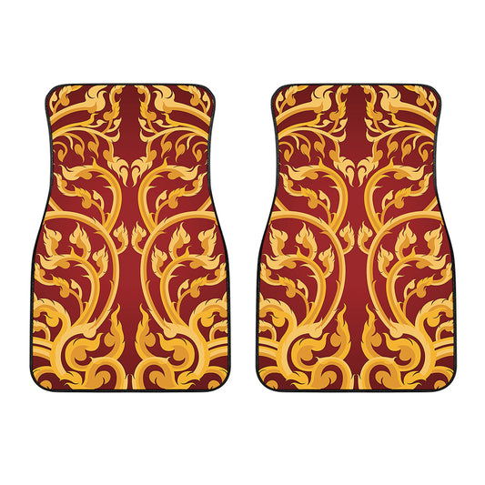 Thai Winding Vines Pattern Print Front Car Floor Mats