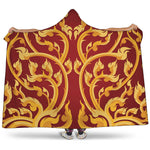 Thai Winding Vines Pattern Print Hooded Blanket