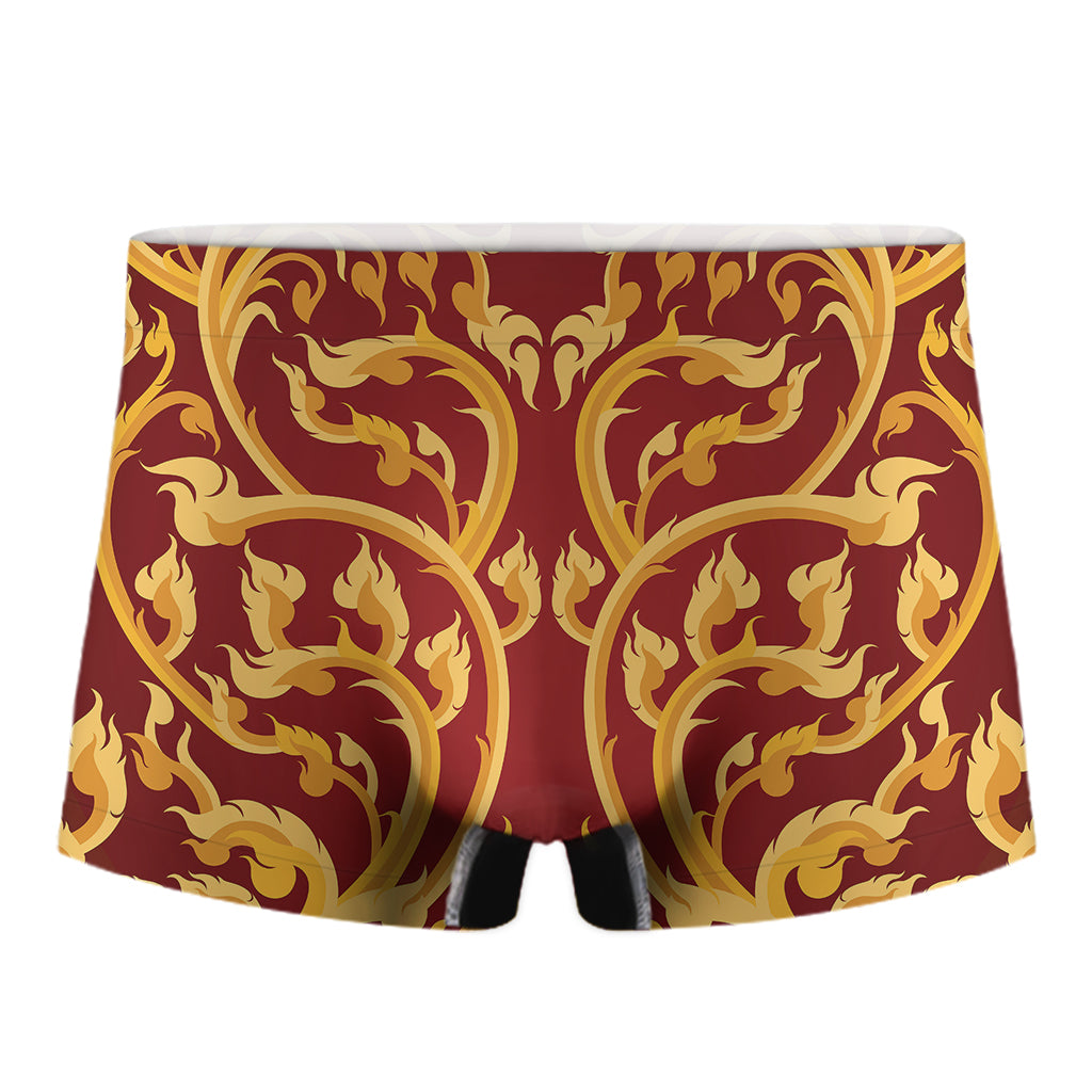 Thai Winding Vines Pattern Print Men's Boxer Briefs
