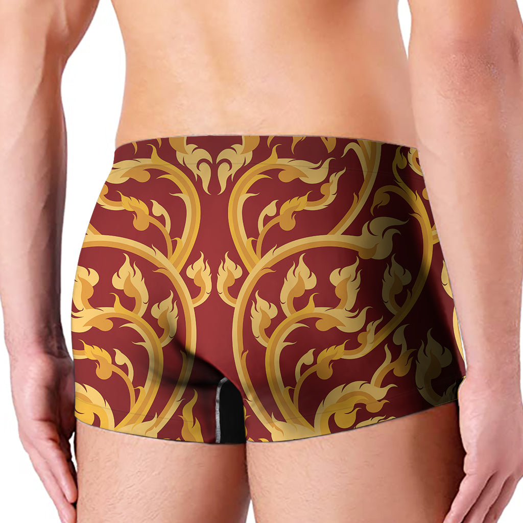 Thai Winding Vines Pattern Print Men's Boxer Briefs