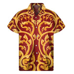 Thai Winding Vines Pattern Print Men's Short Sleeve Shirt